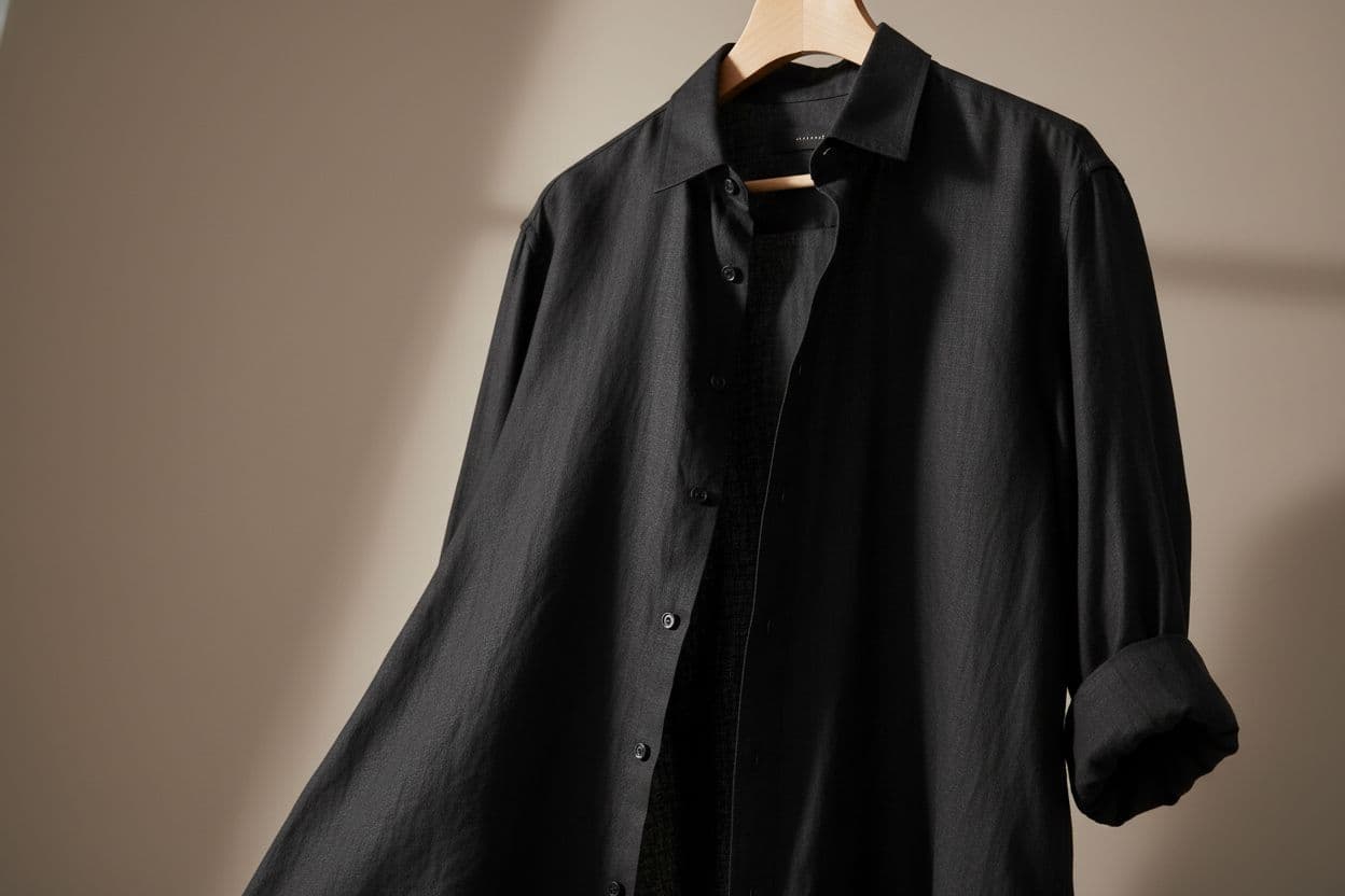 Chemise en lin noir durable